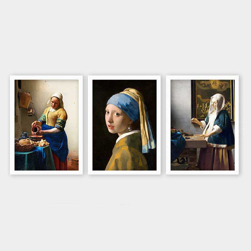Elegant Decorative Framed Painting Set (3 Pieces), 13.8 x 17.7 inches Each | 100% Wooden with 100% Polystyrene Frame (Thickness: 0.8 inches) | UV Digital Printing, Perfect for Living Room & Home Décor