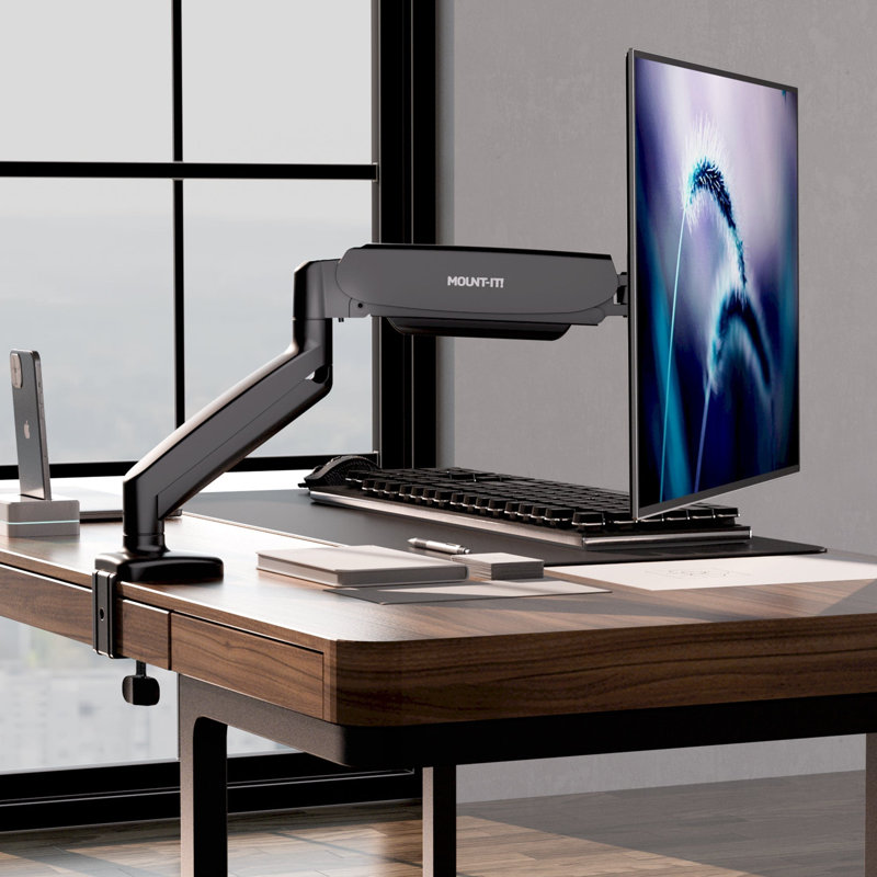 Single Monitor Desk Mount With Gas Spring Arm