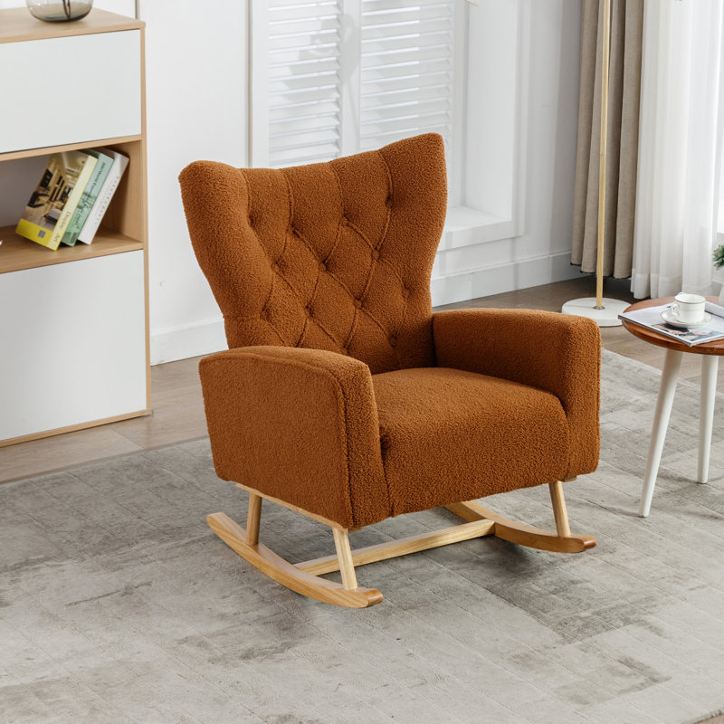 Zed Rocking Chair, Caramel Boucle