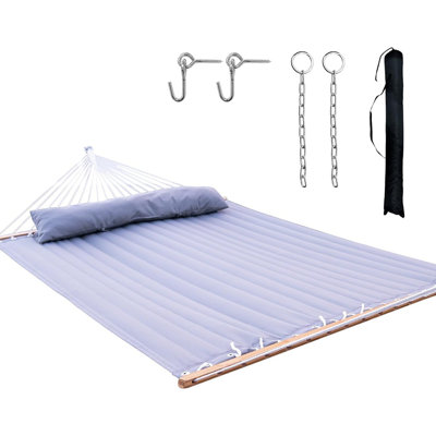Double hamac avec barre d'écartement, coussin doux, capacité de charge maximale de 500 lb, hamac portable pour l'extérieur, le camping et la cour