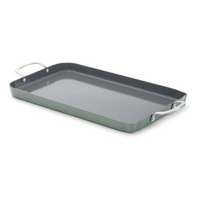 Calphalon Ceramic Nonstick Double Stovetop Griddle, Silver Ash