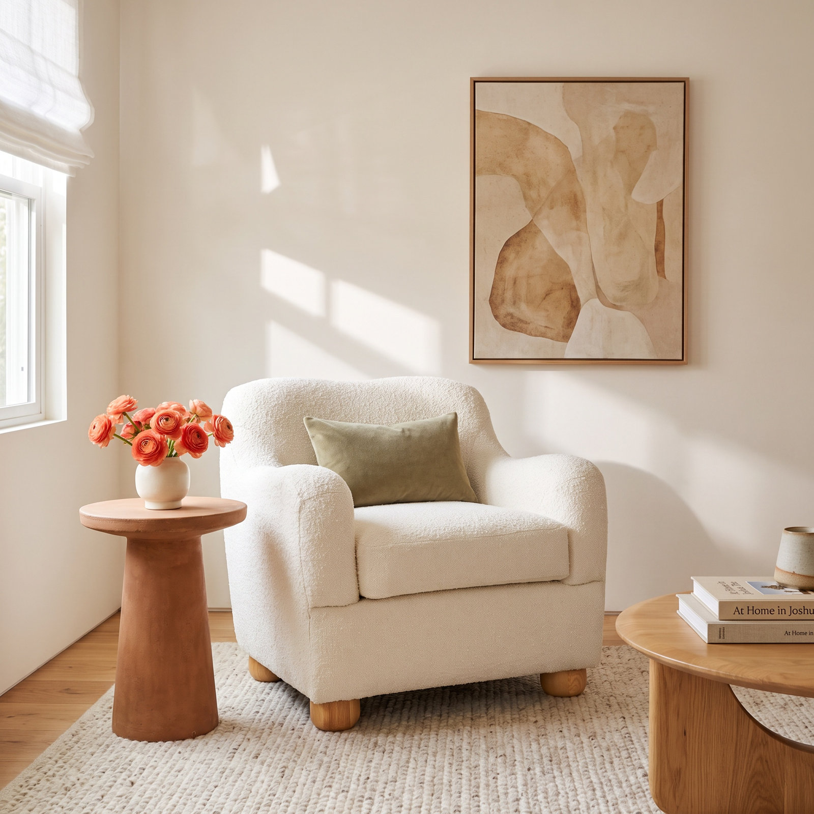 Hayes Pine Boucle Armchair
