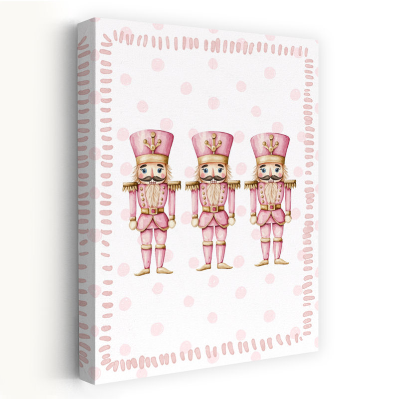 Casse-noisette rose, impression d'art fantaisiste classique, H 24 po x l 16 po