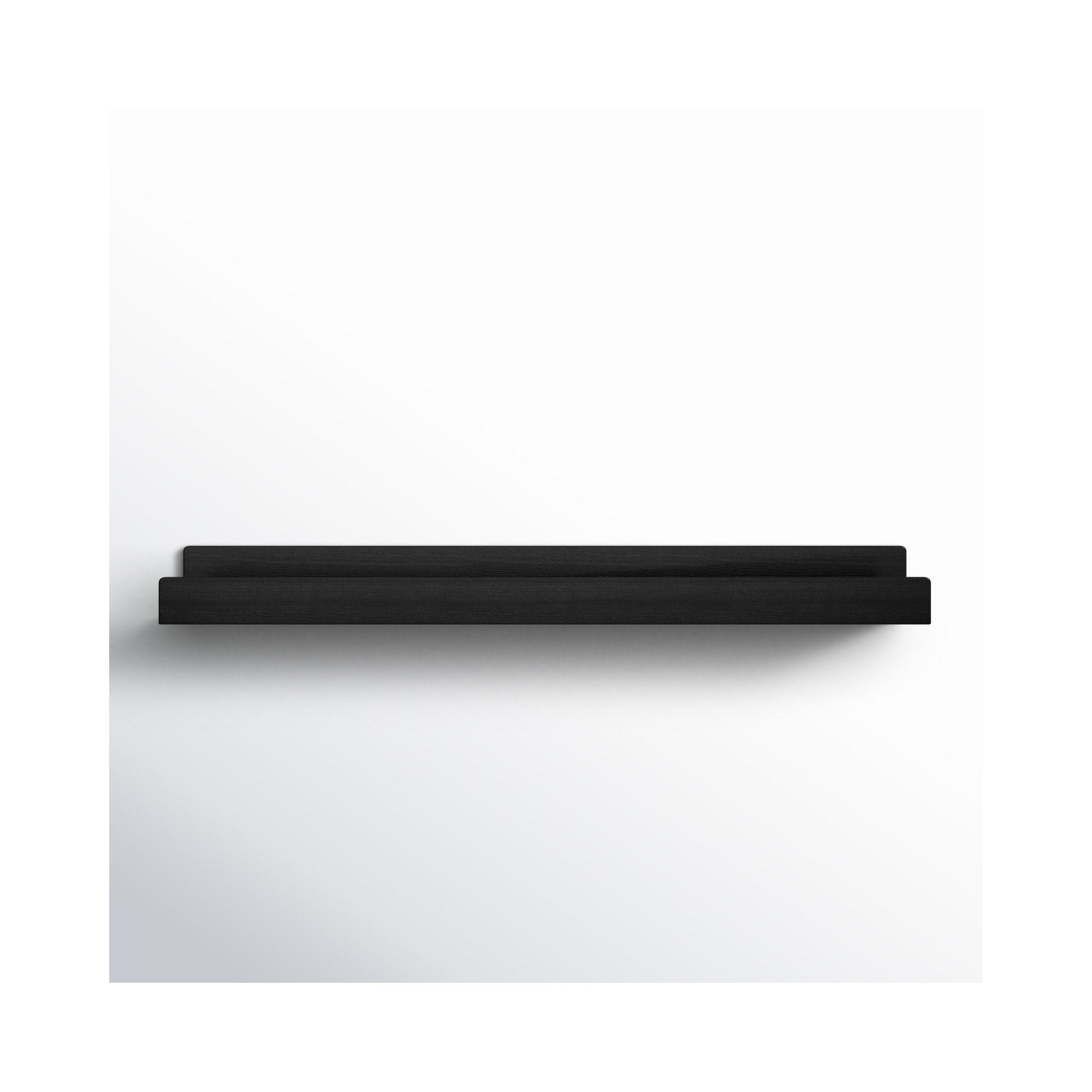 Dezerea Lipped Wall Mounted Shelves, 3.5" H x 36" W x 7.25" D, Black
