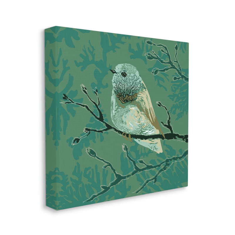 «Green Bird perché» par Verbrugge Watercolor, impression sur toile tendue, H 30 po x l 30 po x P 1,5 po