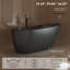 Baignoire de trempage autoportante en acrylique noire 51 "x 27,5" avec trop-plein et bonde escamotable pour salle de bain MonBlari-124541415-124541414