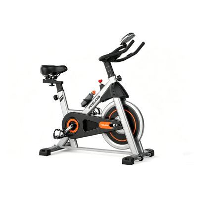 Fedfitness Exercise Bike, Brake Pad Stationary Bike For Home With Exclusive App, Magnetic Indoor Cycling Bike With 300 Lb Weight Capacity, Low Noise, Tablet Holder And Fitness Courses For Weight Loss
