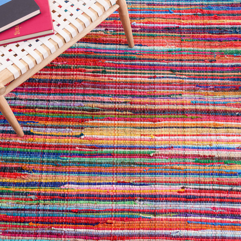 Nidhi Rag Rug Hand Woven Cotton Abstract Rug, Runner 2'3" x 10'