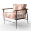 Chaise rembourrée Boho - rose et beige