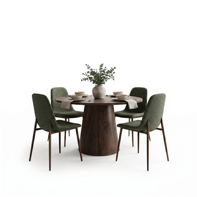 Ensemble de salle à manger à piédestal moderne avec chaises rembourrées de 47 à 83 po Modern
