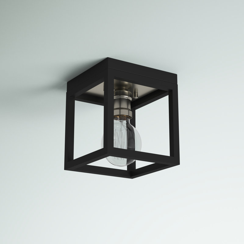 Alynda Flush Mount, Matte Black/Brushed Nickel