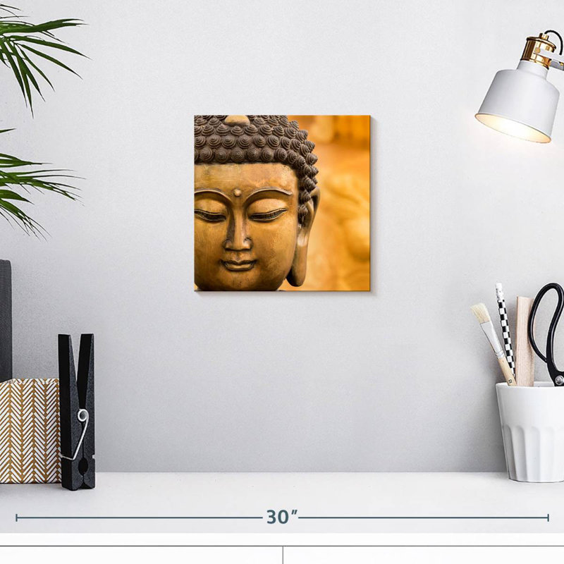 Visage de Bouddha serein Javetta, H 10 po x l 10 po