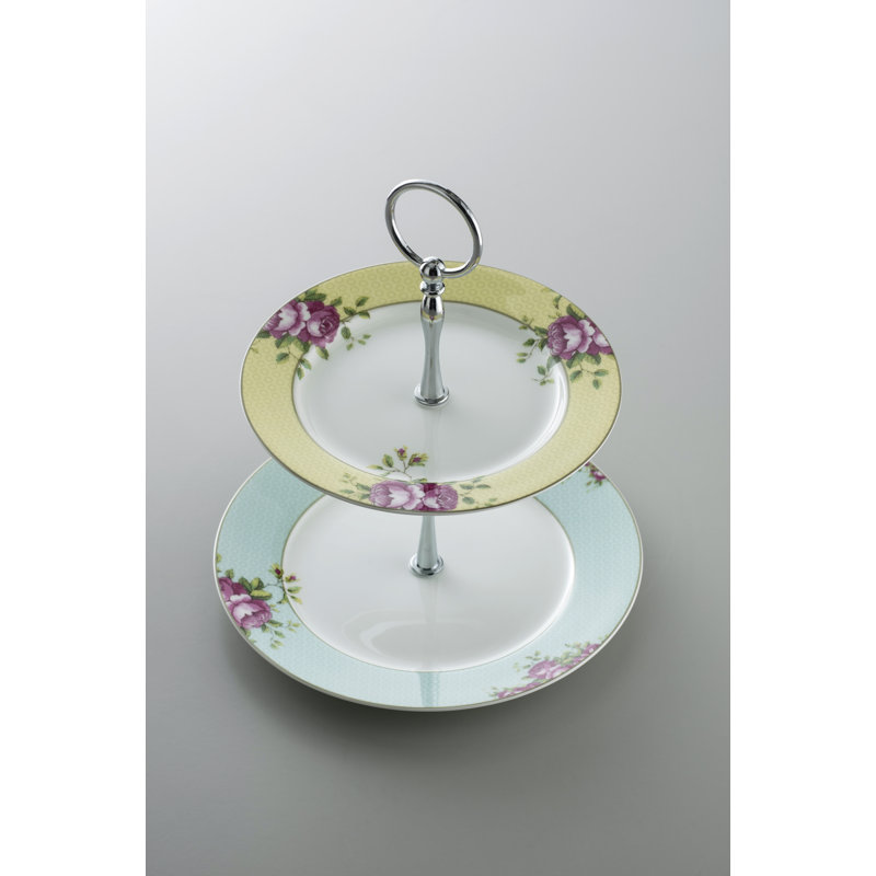 Archive Rose Bone China Tiered Stand
