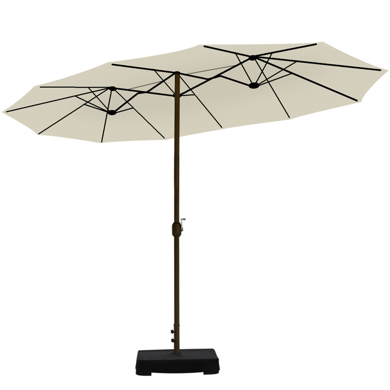 Parasol de marché rectangulaire Ocilla, Beige