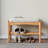 Modern 24-inch Brown Solid Wood Shoe Bench