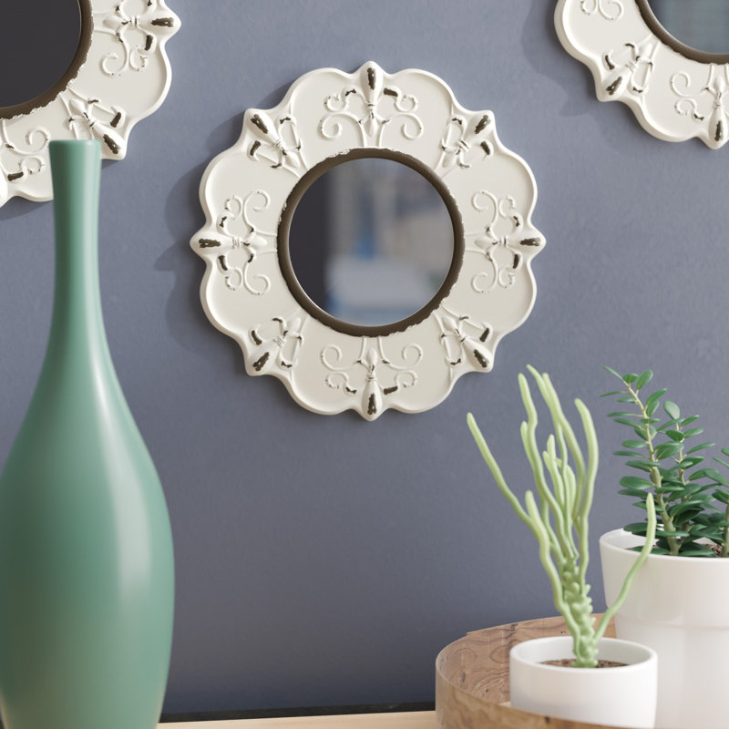 Miroir décoratif traditionnel Waverly Place, Blanc cassé