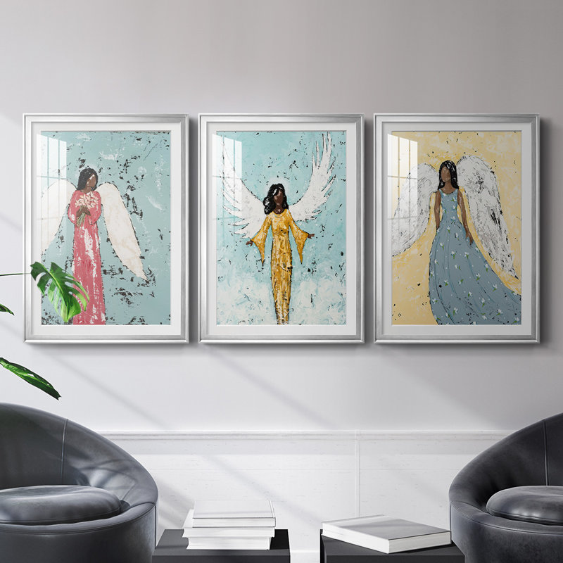 «Earthly Angel I», reproduction encadrée de qualité supérieure - prête à être accrochée, Argent