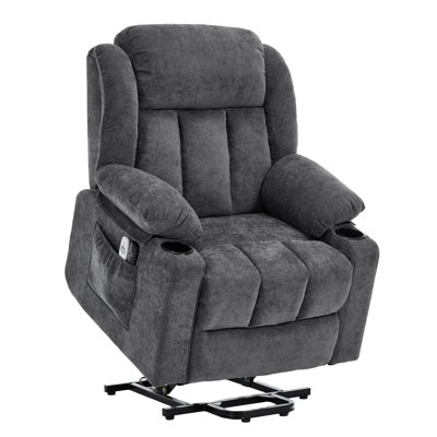Power Lift Recliner Chair for Elderly Adults with Massage and Heat, Two Cup Holders for Living Room