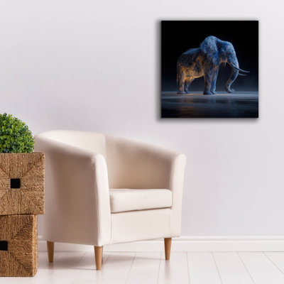  «Magestic Moonlight Elephant» par Ann Klee, art mural sur toile, 26 po x 26 po