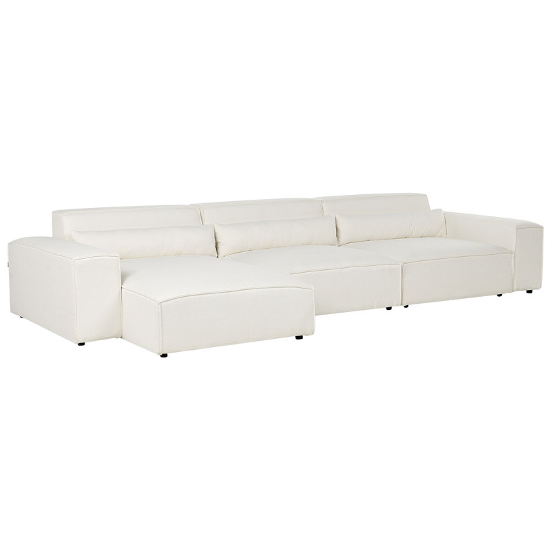 Boleslovas 3 Seater Sofa & Chaise, Right Hand Facing, White
