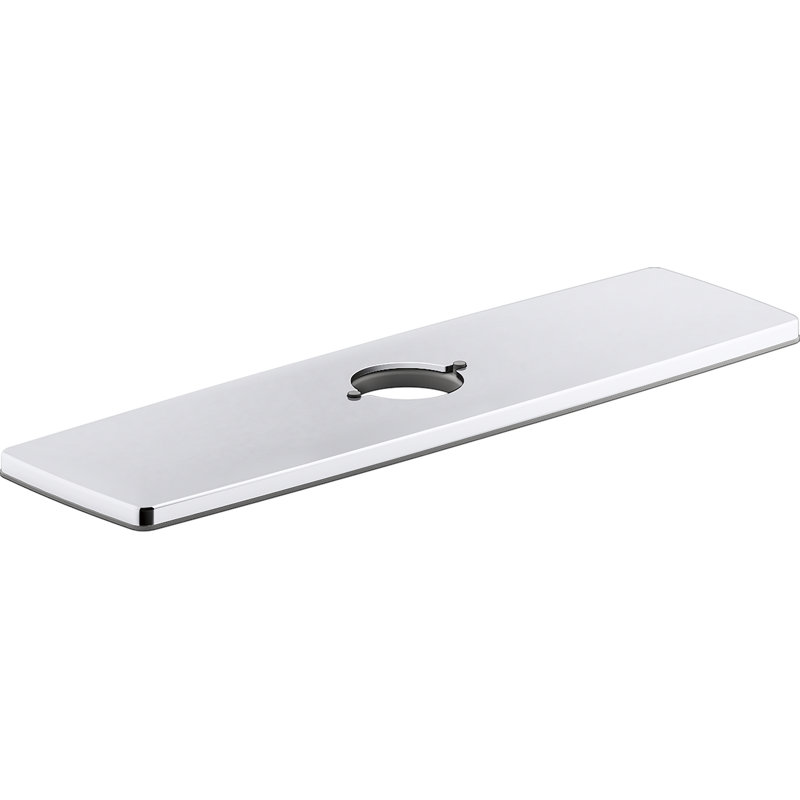 Riff Three-Hole Kitchen Faucet Escutcheon, Polished Chrome