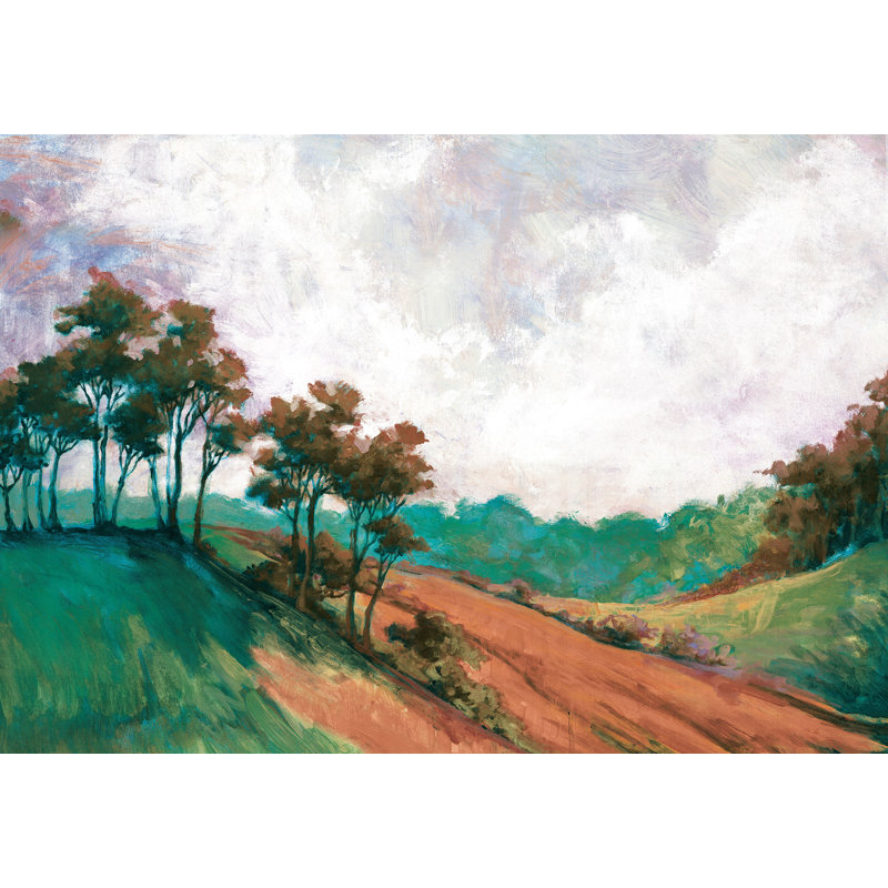 Hills - Painting Print, 81cm H x 122cm W, Black Floater Framed