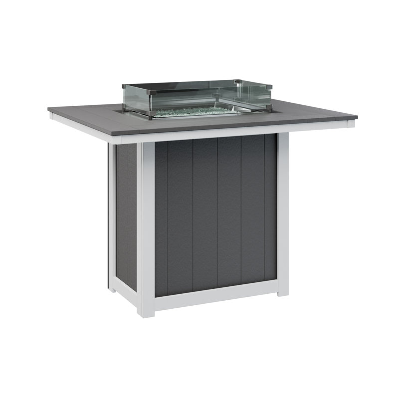 Foyer de table rectangulaire 54 po Berlin Gardens Donoma, Gris fumée, H 38,87 po x l 53,87 po x P 41,37 po