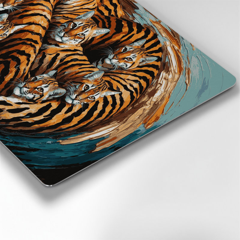 «Cats Toyger», art mural en métal noir, H 11 po x l 14 po