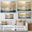 Minimalisme, arbres dorés et bleus scène IV - arbres, art mural-97031509-97031514