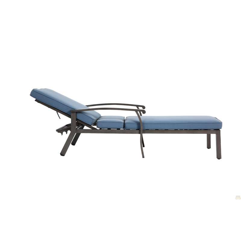 Méridienne en aluminium coulé, Gris, Bleu
