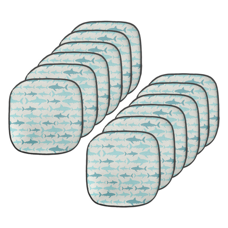 Coussin de siège papillon, Beige / bleu sarcelle / turquoise