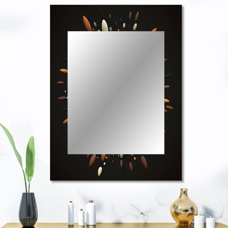 Pristine Spirit Spiritual Abstract VII - Geometric Decorative Wall Mirror, Modern Mirror, Printed Metal Art, 40" x 30"