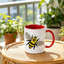 1pc of an Reusable Ceramic Coffee Mug Featuring a Vintage Yellow-Brown Bumblebee Gardening Print Logo, Perfect for Holidays Like Halloween.