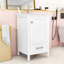 Meuble-lavabo compact compact avec lavabo en céramique, tiroir et organisateur double couche-375862599