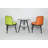 2-Person Round Dining Table Set, 3-Leg Bistro Table with Storage Shelf, Nappa Leather Chairs