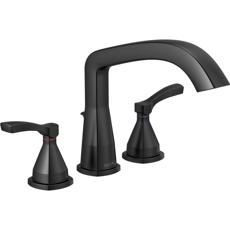 Garniture de baignoire romaine à trois trous, Noir mat