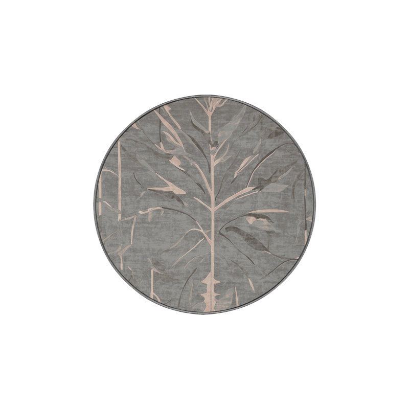 Silky Soft Plush Gray Area Rug, Round 5'