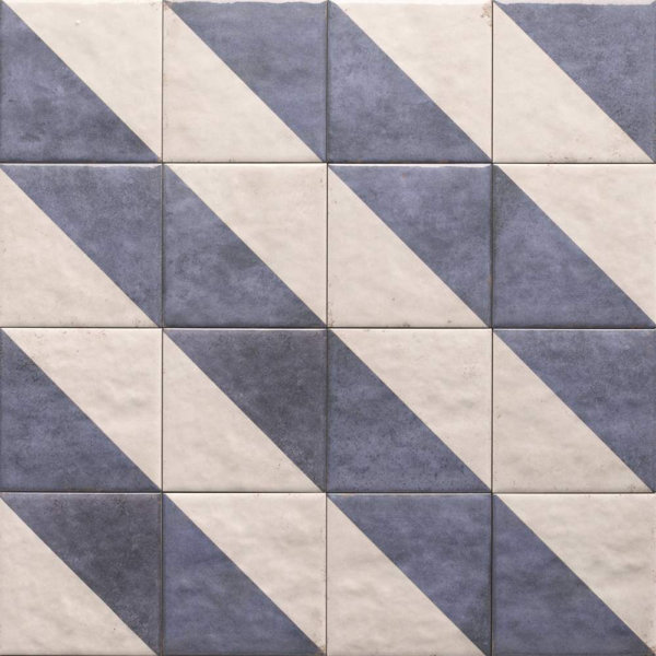 Merida Mitad 6" x 6" Geometric Pattern Glossy Porcelain Floor and Wall Tile