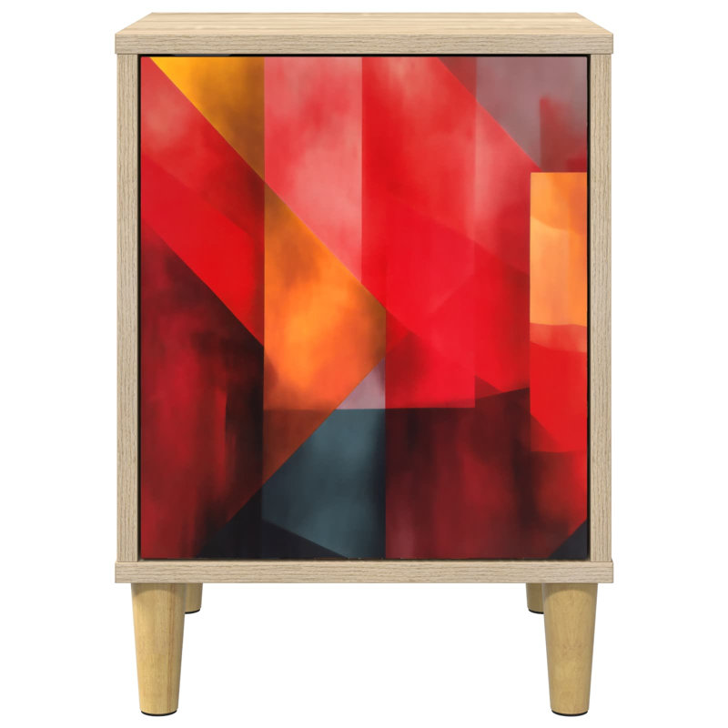 36cm W Engineered Wood Bedside Table