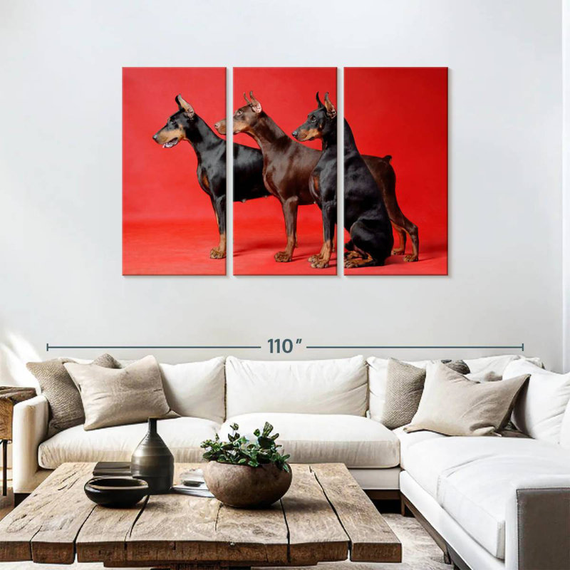 Trio Brampt Doberman, H 48 po x l 74 po