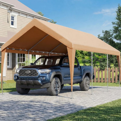 12x20 FT Heavy Duty Carport Canopy, Portable Garage Car Shelter with Galvanized Steel Frame, Waterproof All-Weather Car Port Party Tent for Car, Truck, Boat, SUV, Yellow