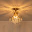 Plafonnier semi-encastré en cristal 3 lumières French Vintage