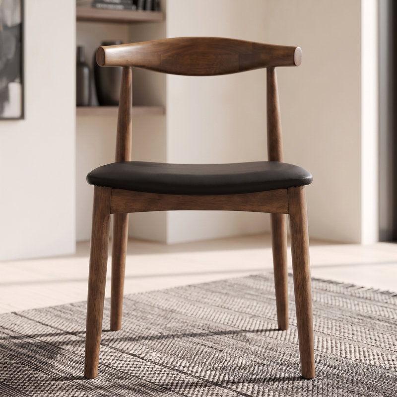 Chaise d'appoint en bois massif Talman, Noir