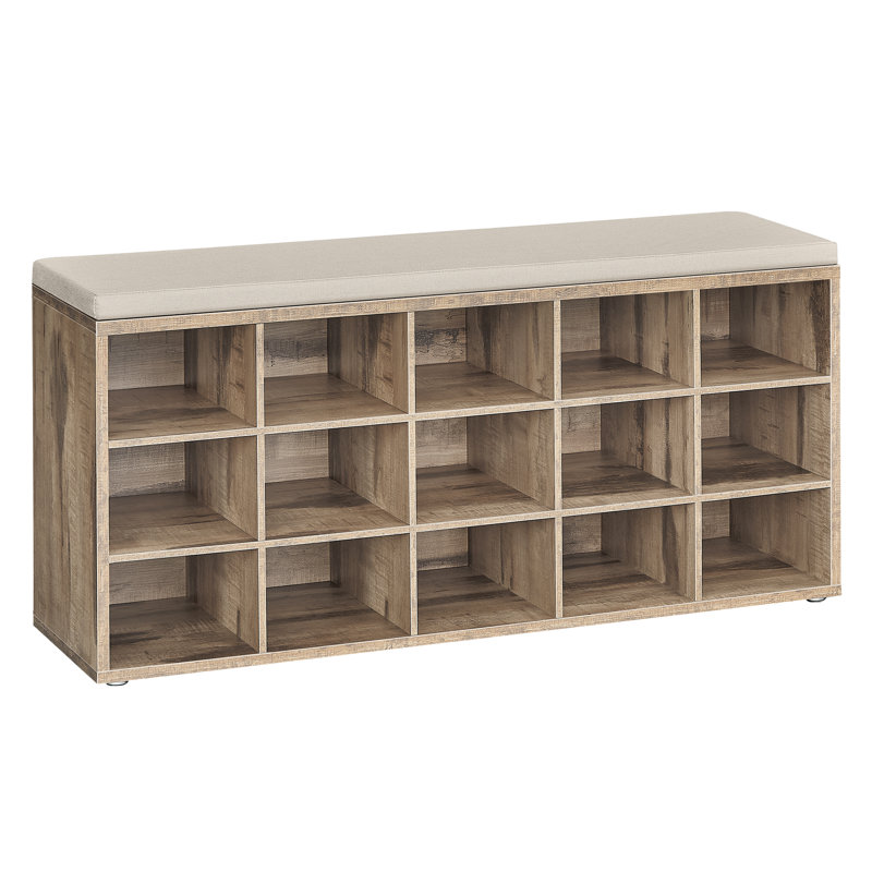15 Pair Shoe Rack, Brown/Beige