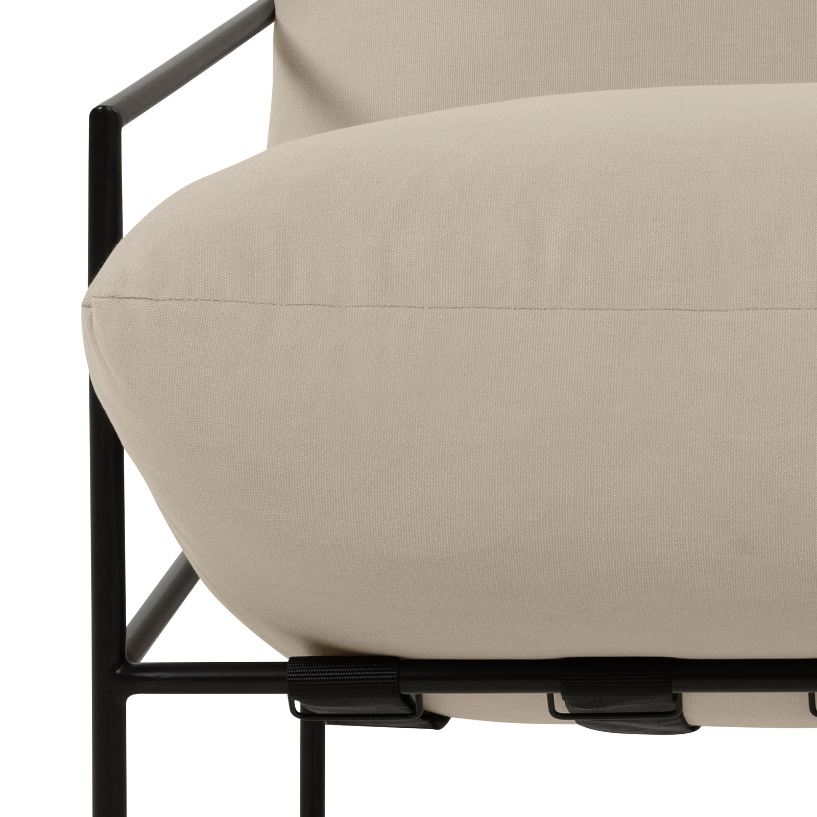 Danita Upholstered Armchair, Washed Beige Performance Canvas