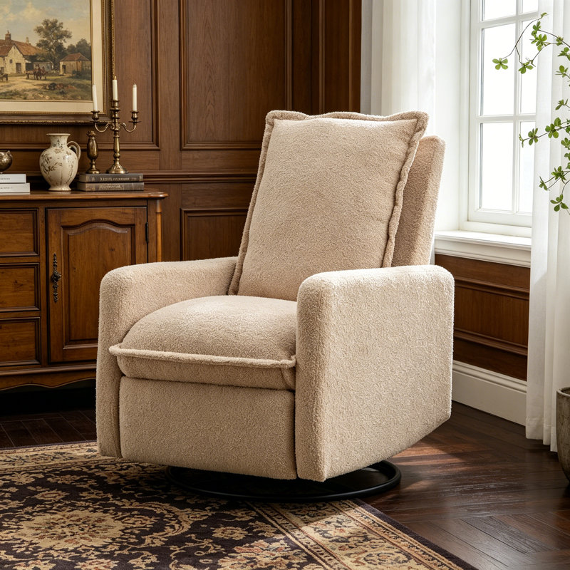 Fauteuil inclinable et oscillant moderne Odetta, Oatmeal