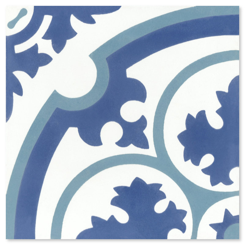 Danielle Admiral 8" x 8" Cement Patterned Wall & Floor Tile