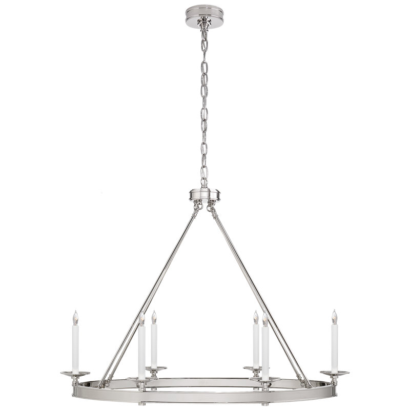 Chapman & Myers Launceton Large Oval Chandelier, Polished Nickel