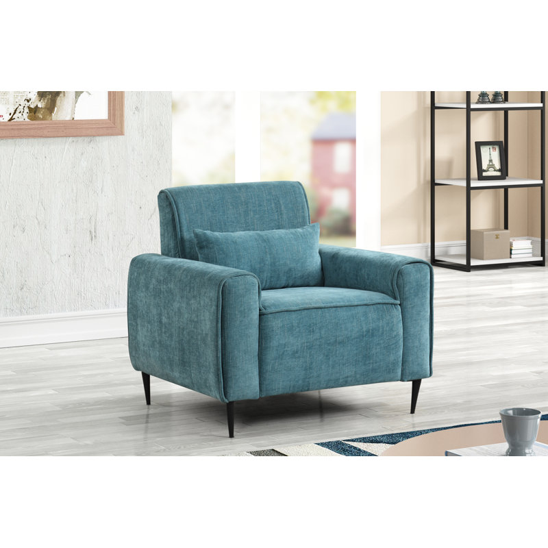 Othoniel Upholstered Armchair, Blue Chenille