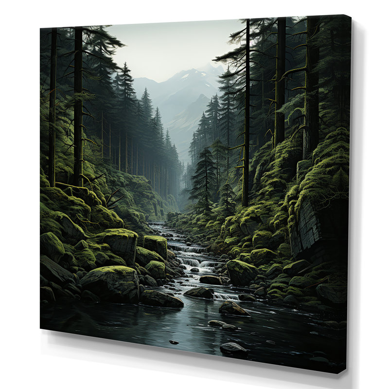 «Mystic Wilderness Pine Forest In Canada II», reproduction sur toile, Toile tendue, 30" H x 30" W